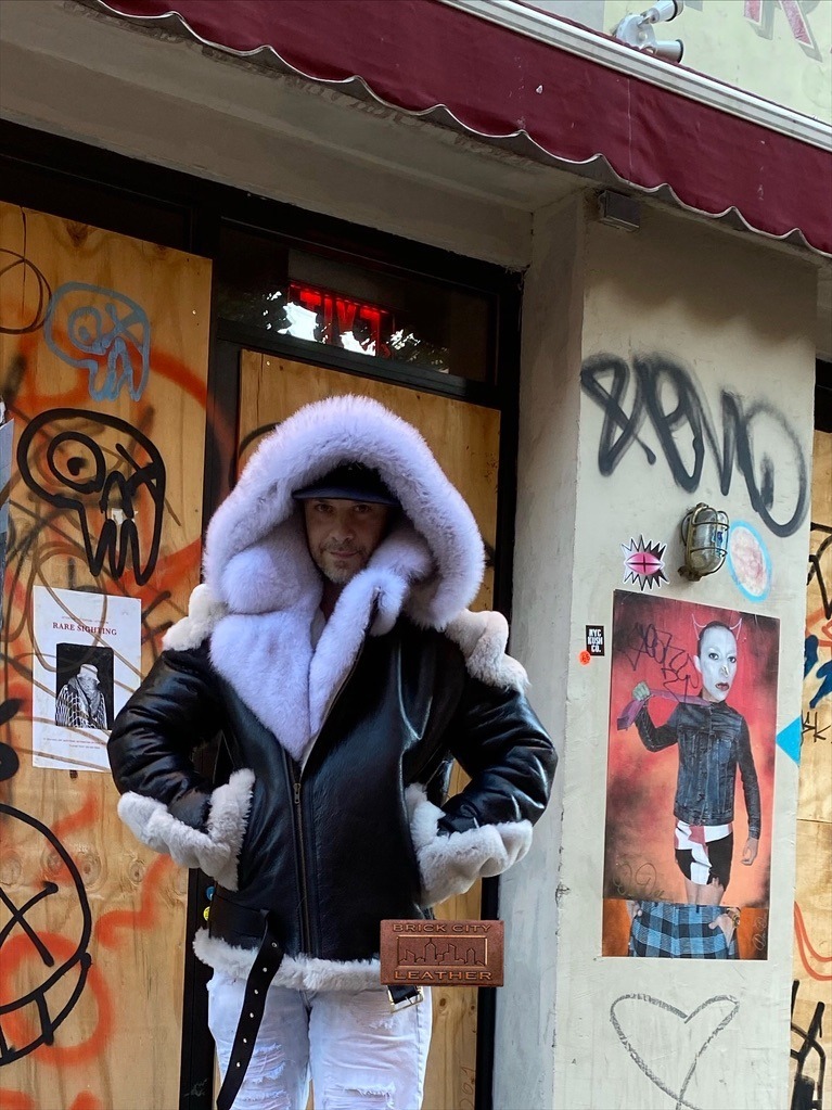 Cracked Leather Shearling