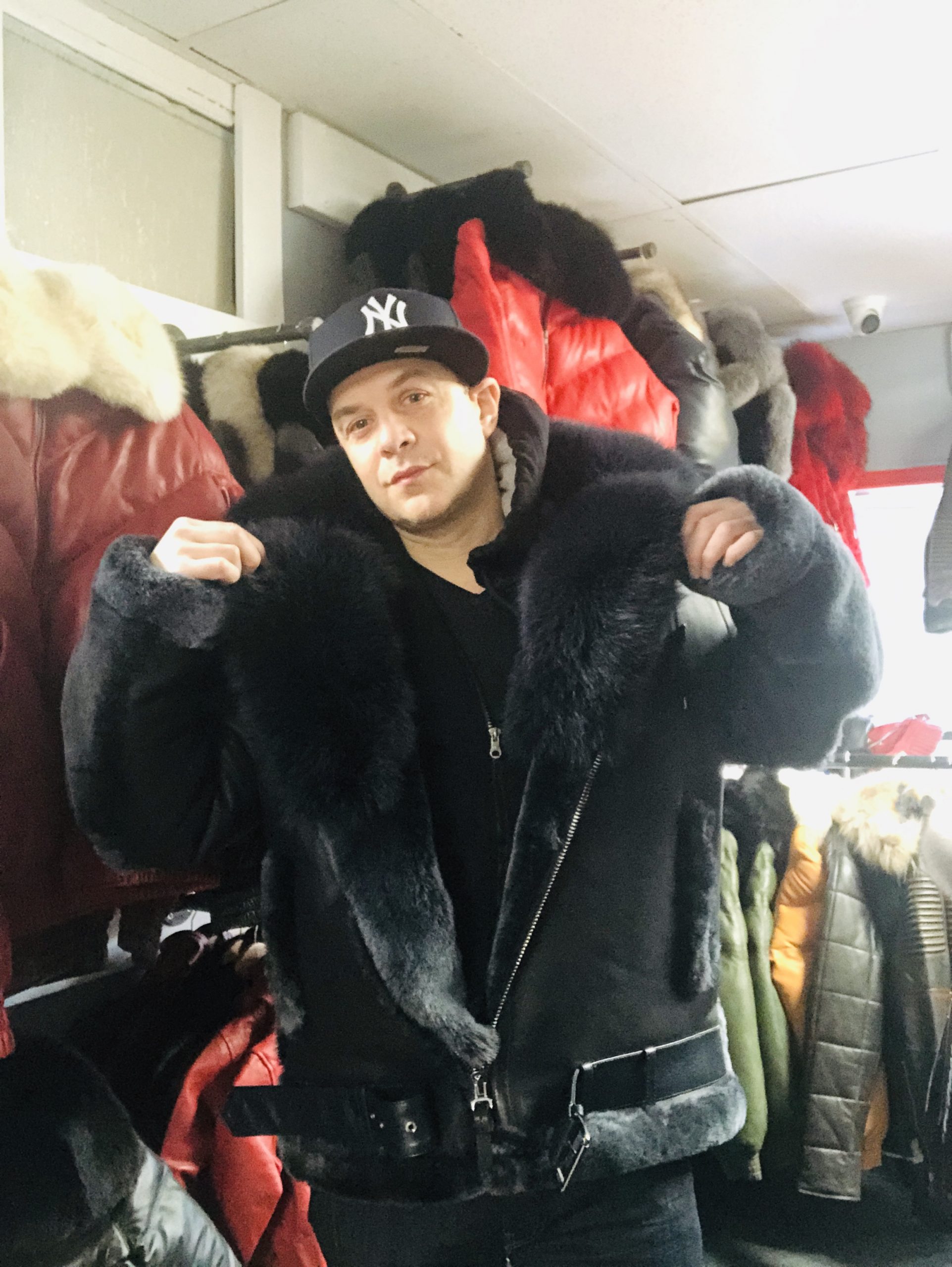 shearling, leather, sheepskin, new jersey, brick city leather, brick city, newark, coats, fur, napa, blue shearling