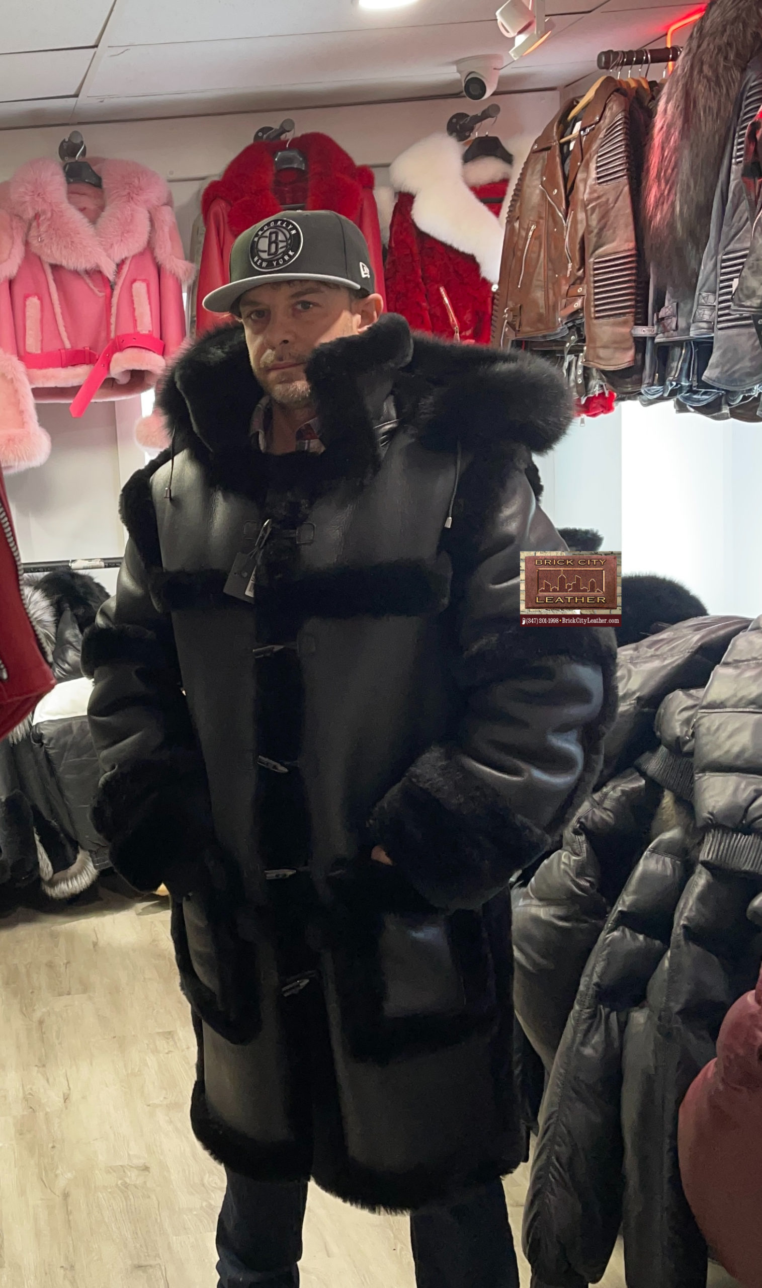 Triple Black Trench Shearling