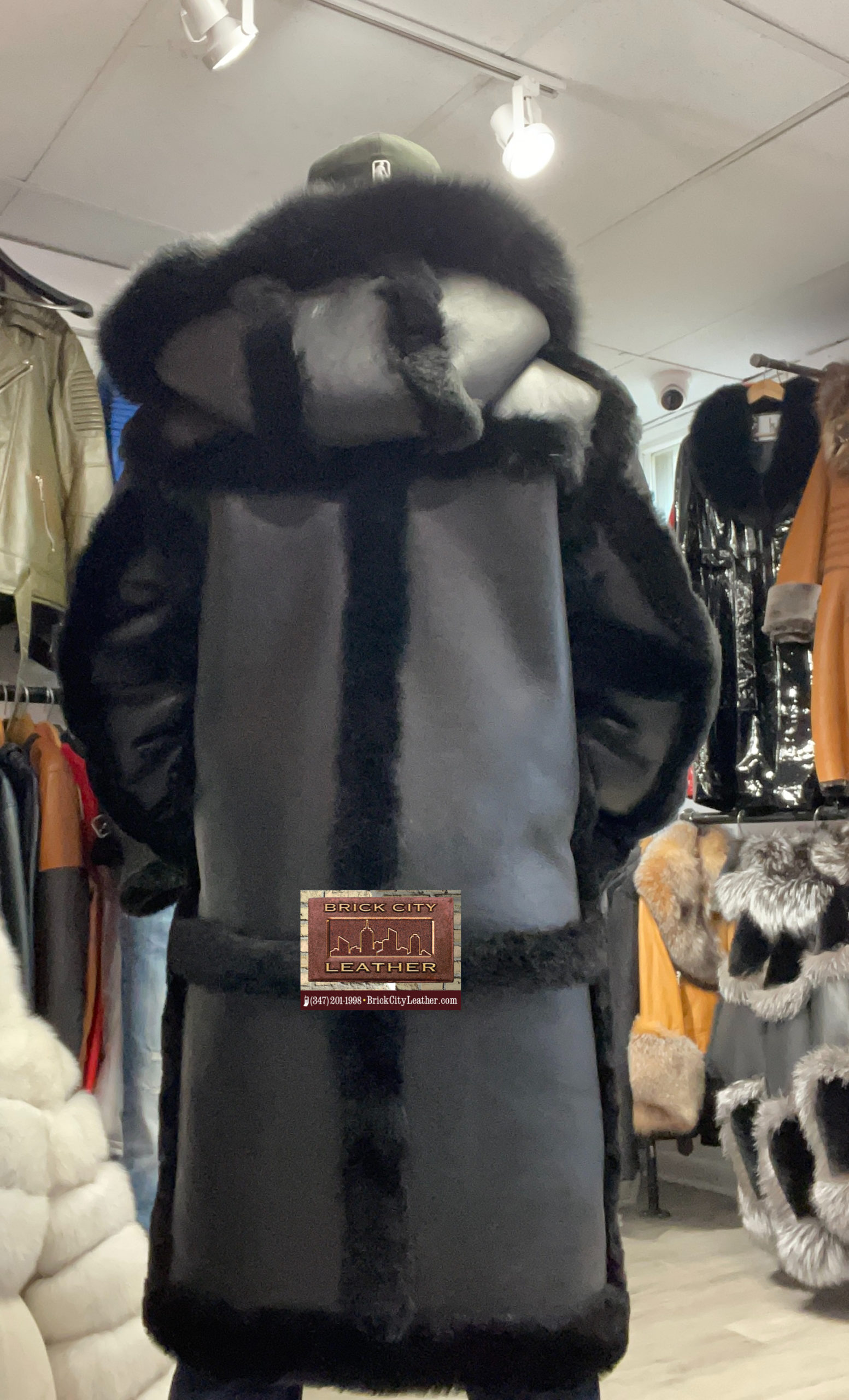 Triple Black Trench Shearling