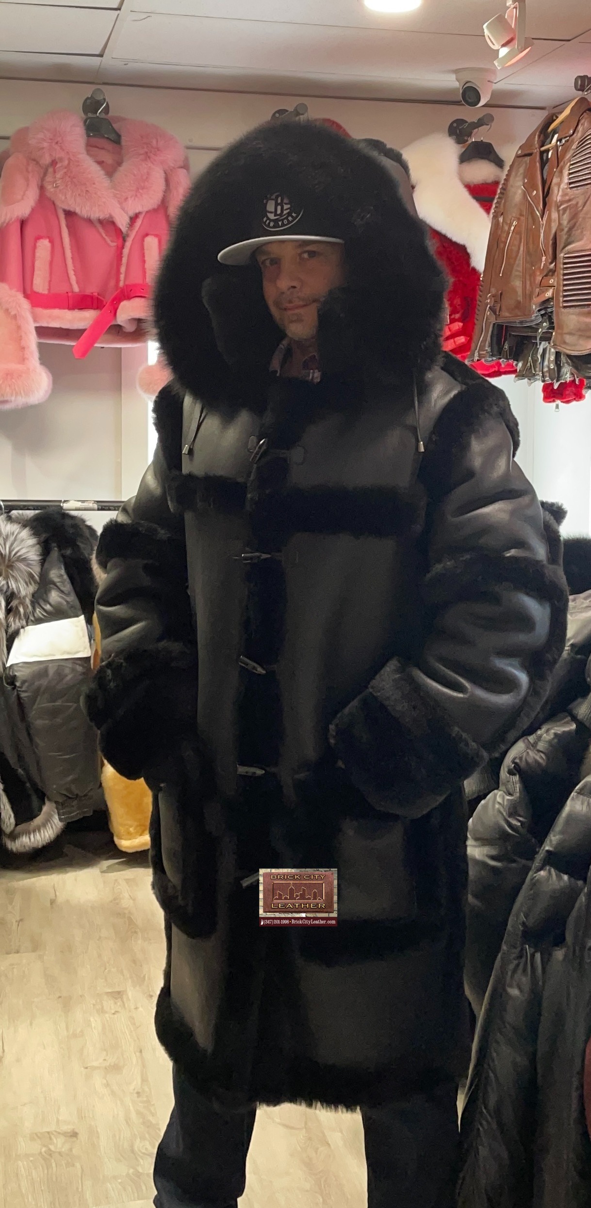 Triple Black Trench Shearling
