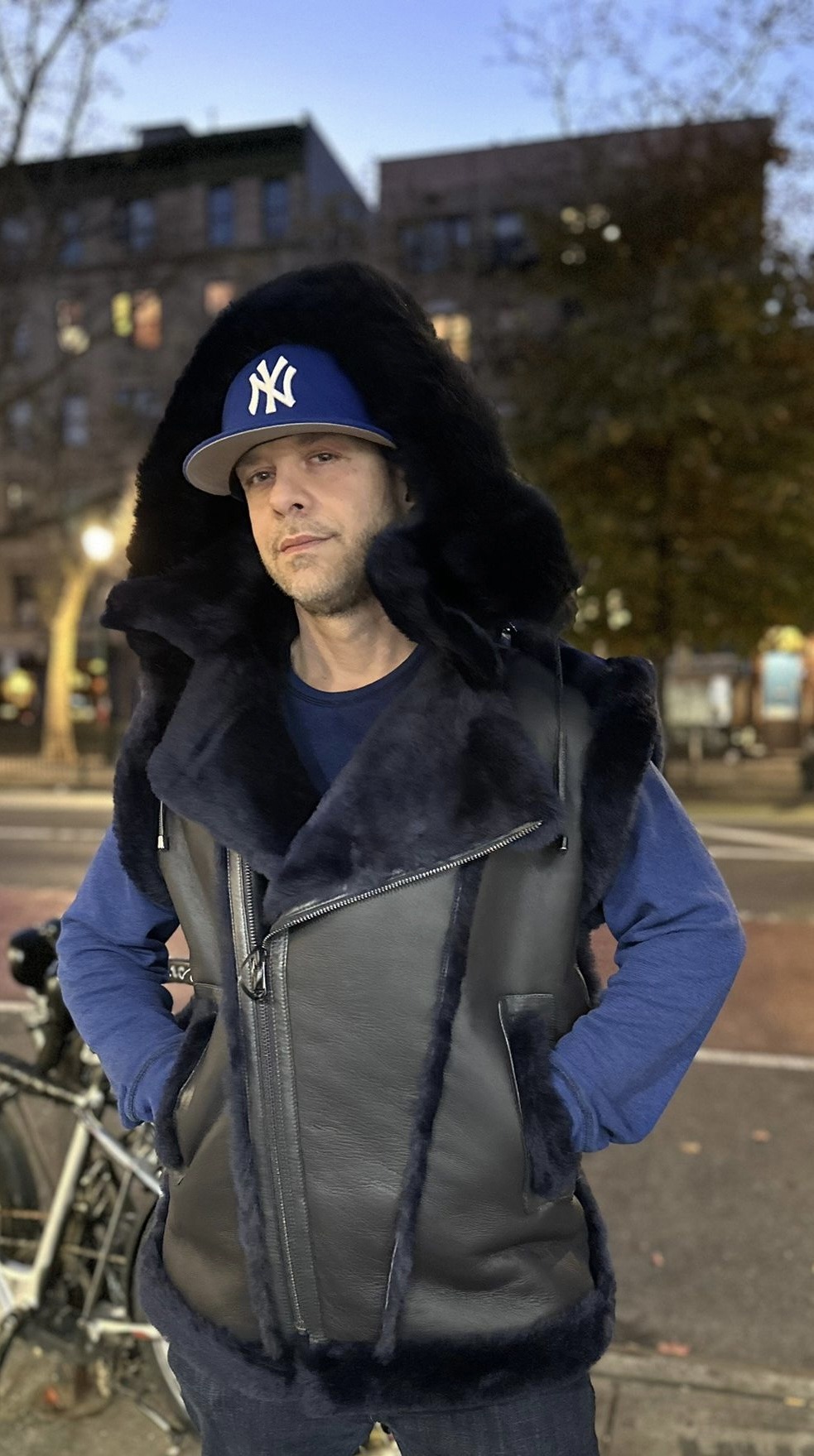 Midnight Blue Shearling Vest