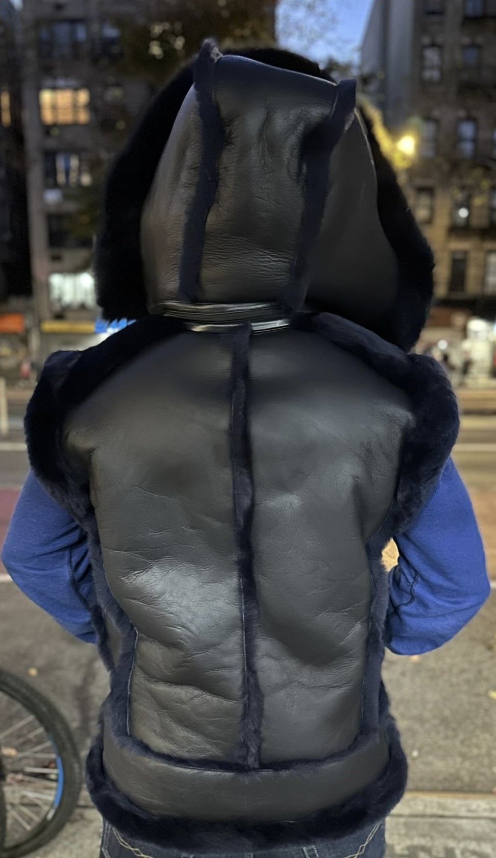 Midnight Blue Shearling Vest