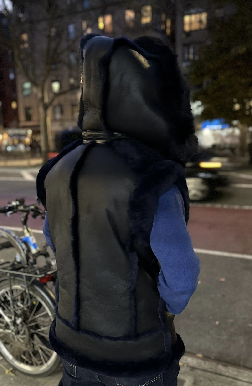 Midnight Blue Shearling Vest