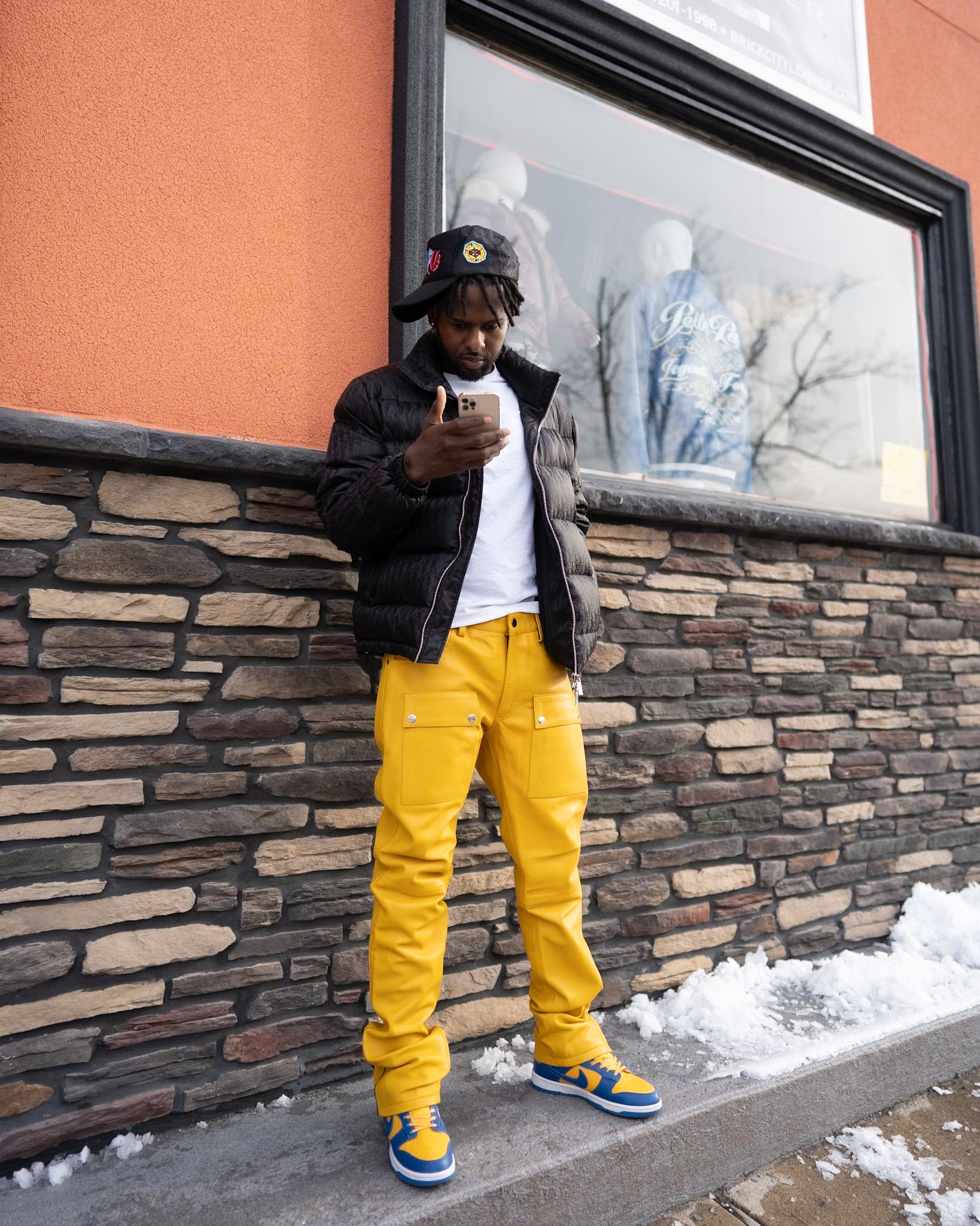 Yellow Leather Stacked