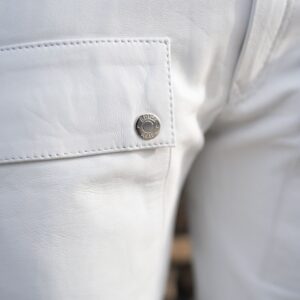 White Stacked Leather