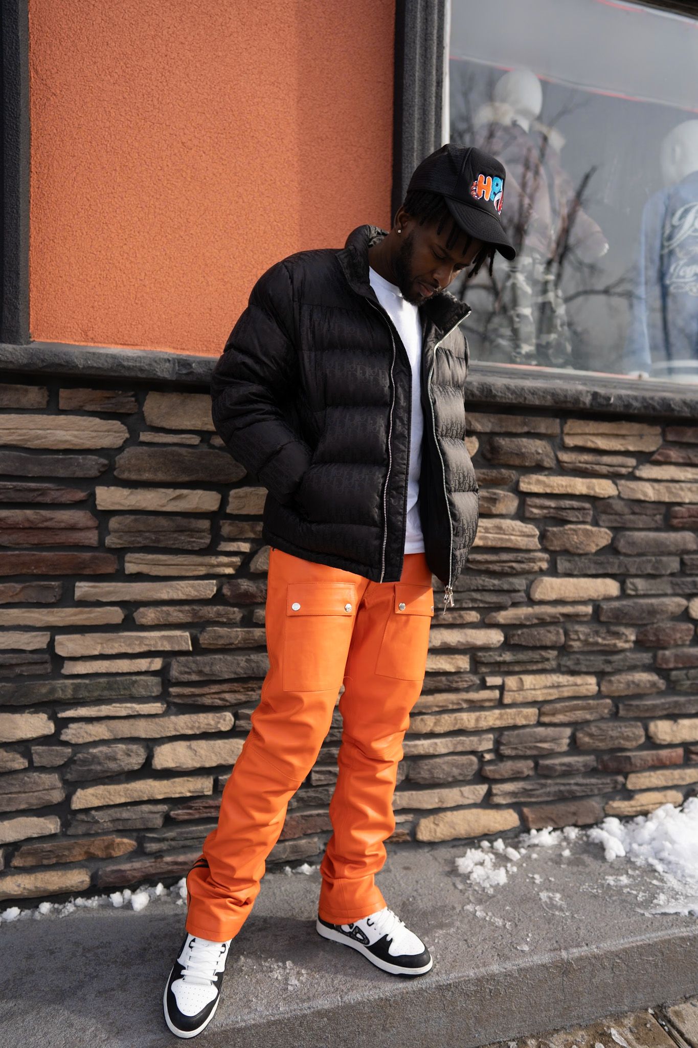 Orange Leather Stacked