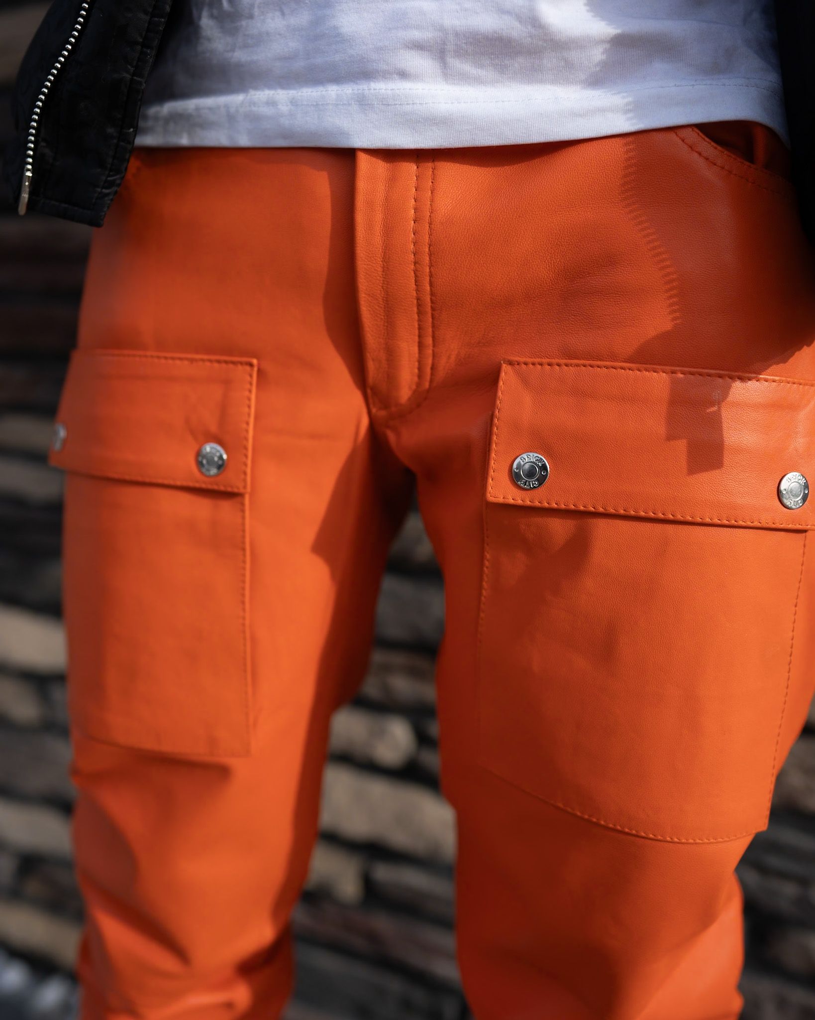 Orange Leather Stacked