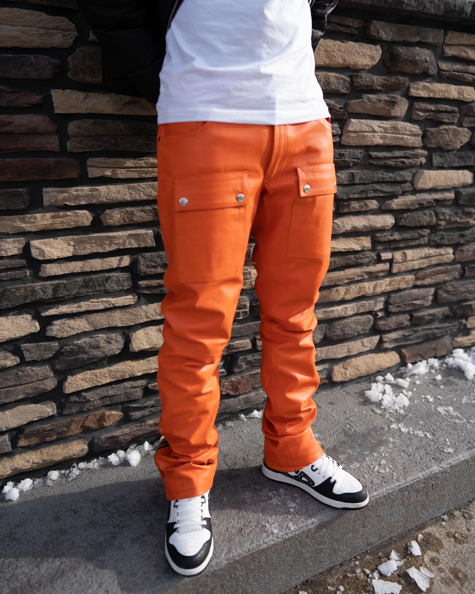 Orange Leather Stacked