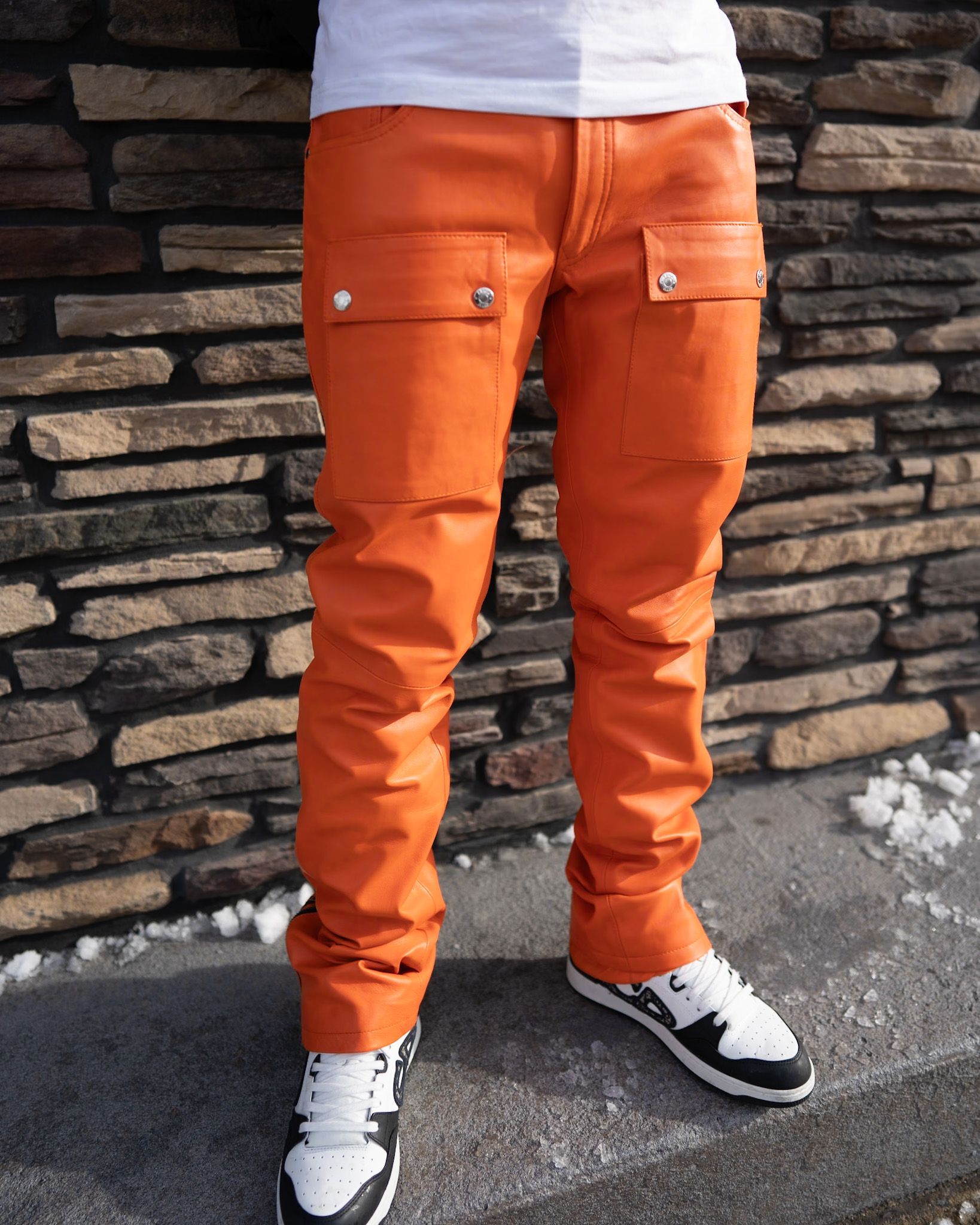 Orange Leather Stacked
