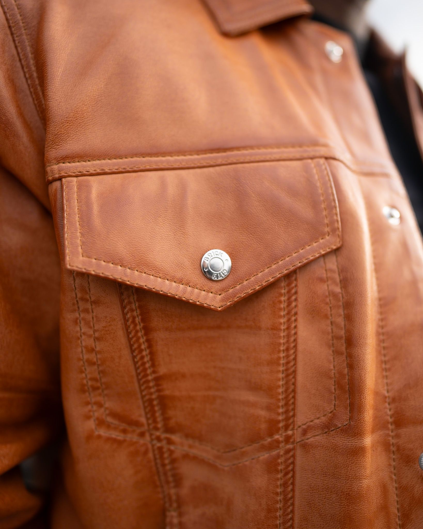 Leather Denim Style Cognac